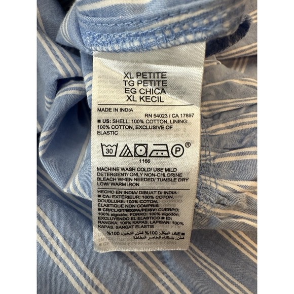 Old Navy Dress Women XL Petite Puff-Sleeve Cotton-Poplin Smocked Pockets New - Picture 6 of 11